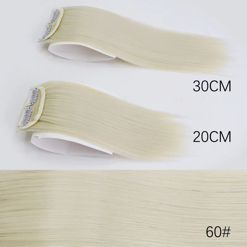 AZQUEEN Synthetic 20cm/30cm Invisible Straight Pads Clip In One Piece Hair Extension Top Side Cover Fluffy Hairpiece For Women