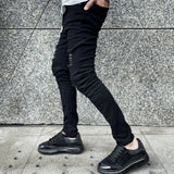 Men New High street Hip hop Style Ripped Skinny Pencil Jeans Men Stylish Slim Holes Casual Denim Pants