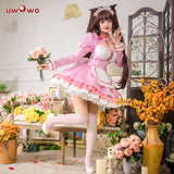 UWOWO Chocola Cosplay Maid Dress Vol.4 Costume Chocolaa/Vanillaa Cute Pink Dress Girl Outfits Halloween Costumes