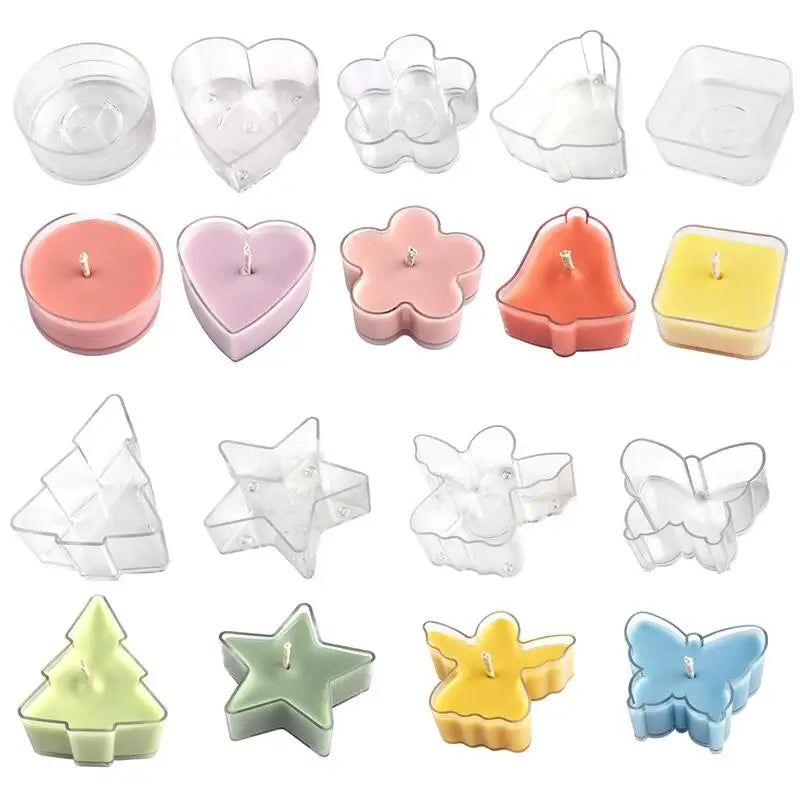 5Pcs Heart Empty Candle Cup Tea Light Cups  Candle Wax Tins Butterfly Shape Candle Holder Molds DIY Making Candle Container