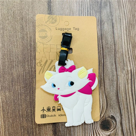 Disney Marie Cat Cheshire Cats Anime Luggage Tags Cartoon Suitcase Tag Travel Accessories Bag Holder Label Birthday Gift