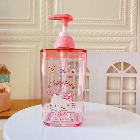 Sanrio Candy Color Soap Bottle Hello Kitty Cinnamoroll Girly Heart Press Bottle Bathroom Shower Gel Shampoo Dispensing Bottle