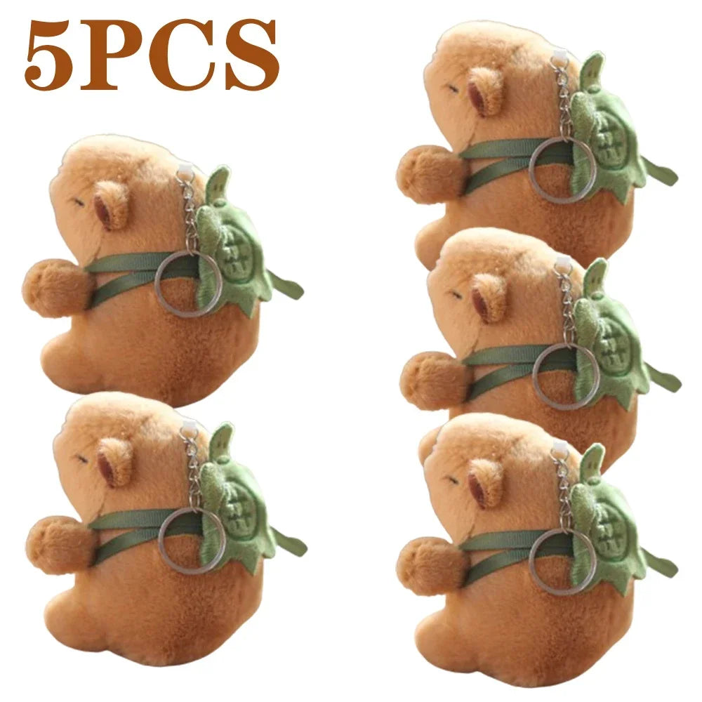 1-20PCS Cartoon Capybara Pendant Plush Toy Doll Bag Hanging Ornament Cute Kapila Keychain Doll Desktop Doll Ornament Car Pendant