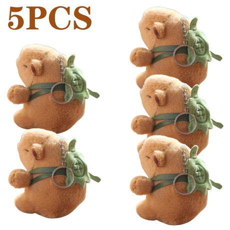 1-20PCS Cartoon Capybara Pendant Plush Toy Doll Bag Hanging Ornament Cute Kapila Keychain Doll Desktop Doll Ornament Car Pendant