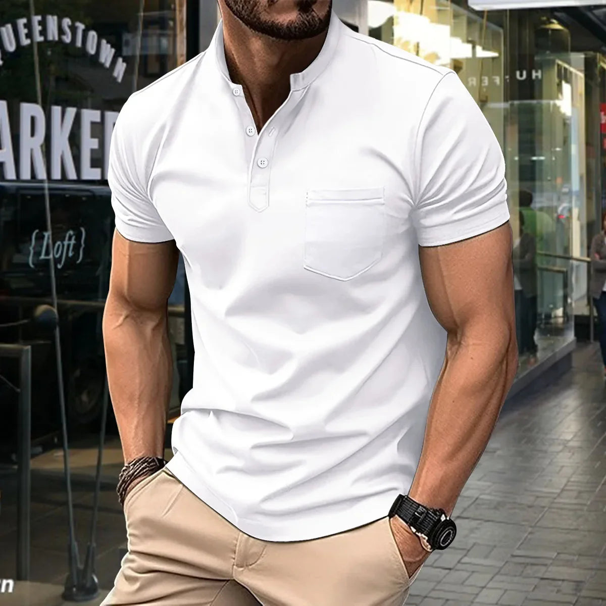 Summer New Men's Polo Shirt with High Quality Polo Collar Short Sleeve Casual Fake Pocket Business Fashion European Size Polo Sh