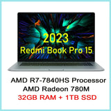 2023 New Xiaomi RedmiBook Pro 15 Ryzen Edition Laptop R7-7840HS AMD Radeon780M 16G/32G RAM 512G/1T 3.2K 120Hz 15.6'' Mi Notebook