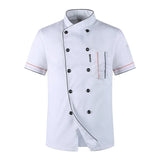 Chef Jacket Short  Sleeve  Cook Coat Barista Baker Work Uniform Waiter Restaurant Hotel Clothes