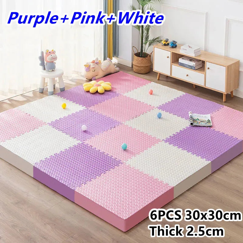 Tatame Baby Play Mat Thick 25mm Baby Activity Gym Play Mats 6PCS 30x30cm Play Mats for Baby Mat Tatames Kids Carpet Puzzle Mat