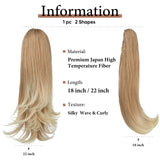 Synthetic Claw Clip In Ponytail Hair Extensions Hairpiece Long Silky Straight Fake Blonde Pigtail With Elastic Band Horse Tail