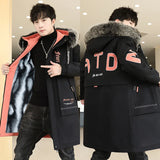 Winter Jacket Men Thicken Warm Parka Men Casual Long Outwear Hooded Fur Collar Jackets Fashion Print Coat Parkas High Quality