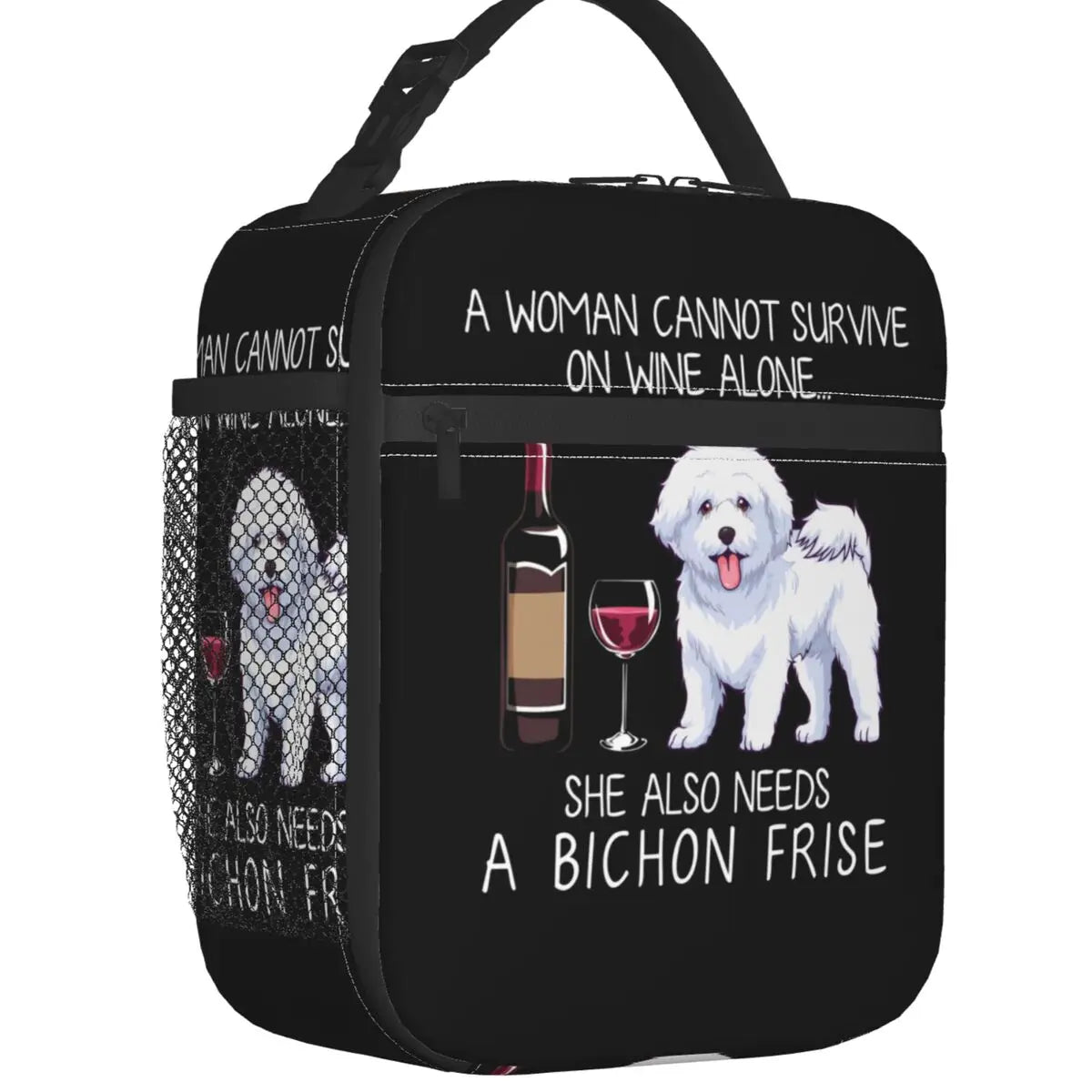 Custom Dachshund And Wine Funny Dog Lunch Bag Women Thermal Cooler Insulated Lunch Boxes for Children School