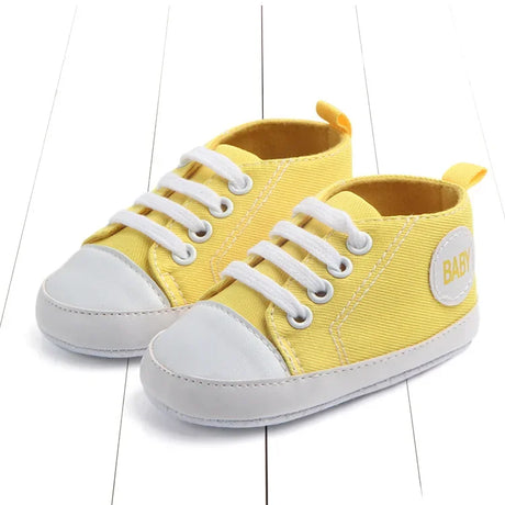 Baby Canvas Classic Sports Sneakers Newborn Baby Boys Girls Print Star First Walkers Shoes Infant Toddler Anti-slip Baby Shoes