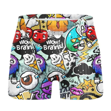 2024 Summer Swimming Trunks Men's Professional Tights Jammer Swimwear Outdoor Beach Printed Durable Training Surfing Swim Shorts