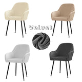 Soft Velvet Dining Chair Cover Stretch Spandex High Armchair Covers Elastic Chair Slipcover for Office Hotel Wedding Living Room