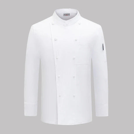 White chef jacket long sleeve chef coat T-shirt Hotel chef uniform restaurant chef coat Bakery Breathable Cooking clothes logo