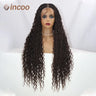 32” Full Lace Box Braid Wigs With Baby Hair Embroidery Bohemian Braid Wig For Black Woman Knotless Goddess Locs With Curly Hair