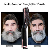 Professional Hair Straightener Brush Electric Black Beard Hot Comb PTC Heating Ceramic Straightening Hair Styling Appliances