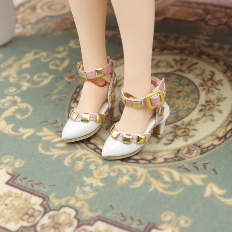 2.3cm*1cm Doll Shoes Ob24 22 Doll Noble Bow High Heels With Button For Blythes Licca Azones Ob24 Ob22 Fr Doll Body
