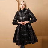 5XL Winter Woman Padded  Long Jacket White Duck Down Female Overcoat Ultra Light Slim Solid Jackets Coat Portable Parkas