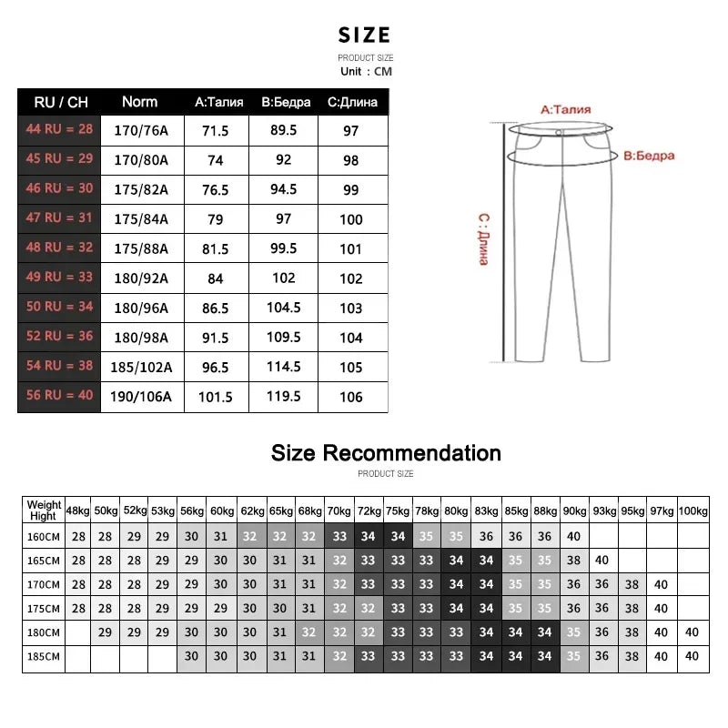 2023 Winter New Men's Warm Baggy Fleece Jeans Long Pants Business Fashion Thicken Trousers Stretch Brand Denim Recreation
