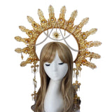 Gorgeous Sun Godmother's Crown Lolita KC Notre Dame Virgin Mary Halo Princess Queen Pope Tiara Headband