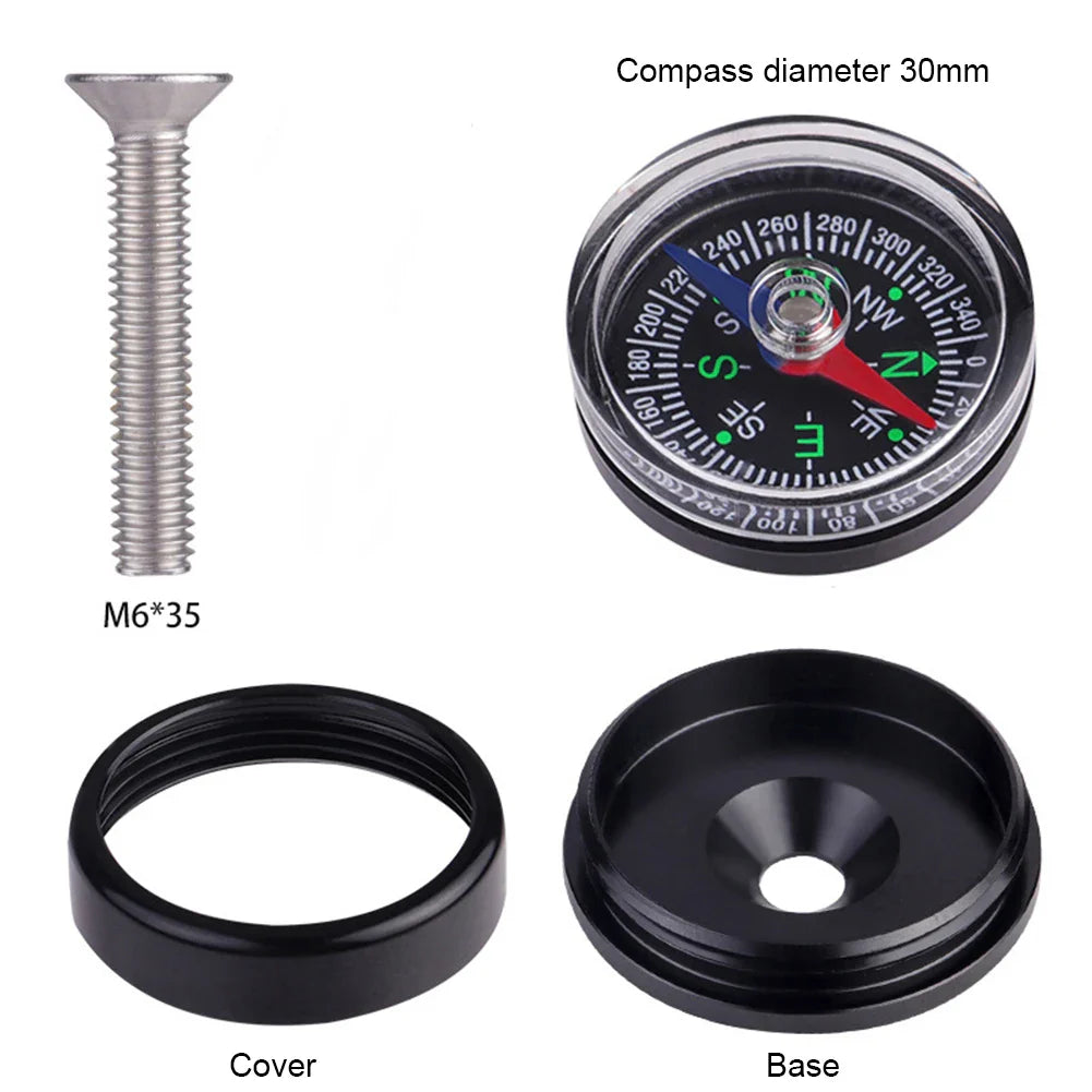 Handlebar Compass Lightweight Hiking Compass Waterproof Motorcycle Compass Dustproof S/L Multi-Purpose for Bicycle/Motorcycle