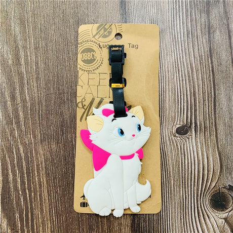 Disney Marie Cat Cheshire Cats Anime Luggage Tags Cartoon Suitcase Tag Travel Accessories Bag Holder Label Birthday Gift