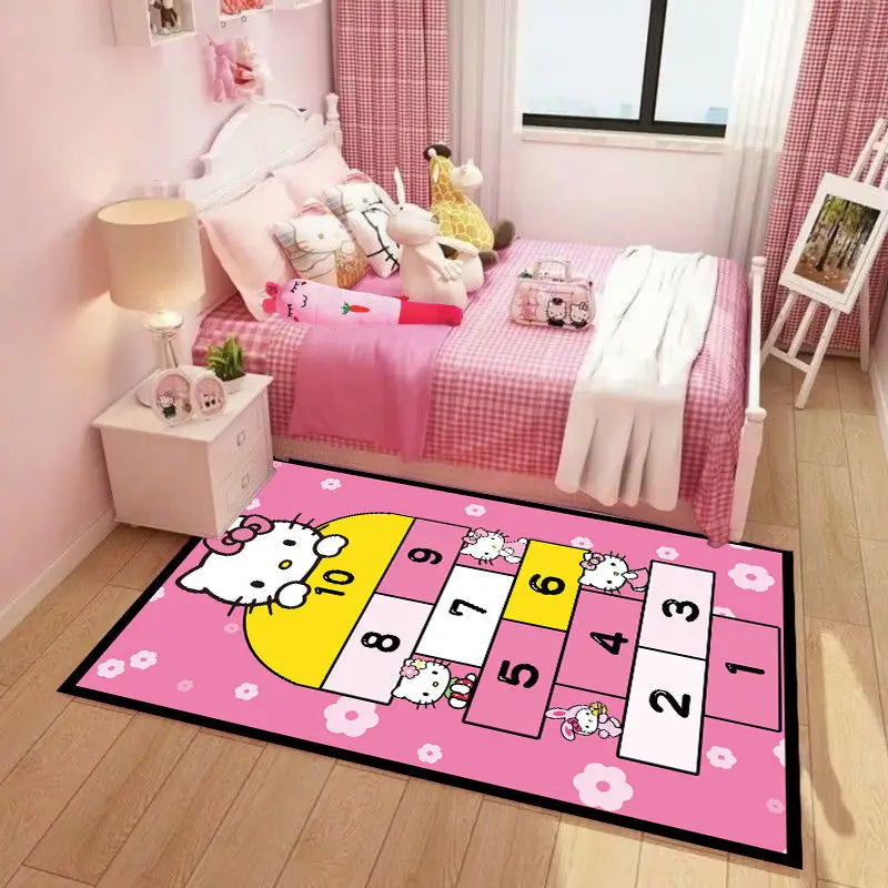 Keeppley Kitty Animation Derivatives Crystal Velvet Mat Home Floor Decoration Living Room Anti-Skid Carpets