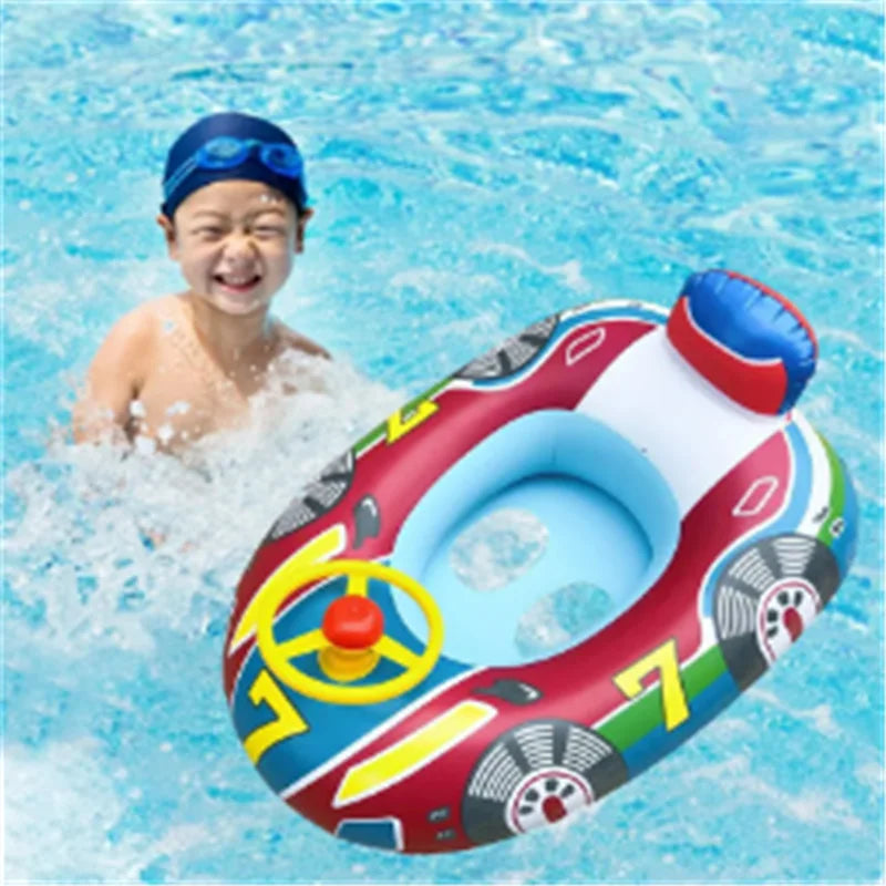 Inflatable Baby Toys Swim Ring Floating Seat Outdoor Swimming Pool Sun Shade Toddler Swim Circle Beach Water Toys for Children