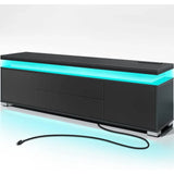 TV Stand with Power Outlet & LED Lights, Modern Entertainment Center for 32-65 Inchs TVs, TV Table, Gaming LED TV Media stand