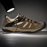 Men Sneakers Breathable Mesh Leather Outdoor Trail Sneakers 2022 New High Quality Male Outdoor Trail Men Hiking Sport Shoes