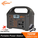 100W Portable Power Station 220V/110V Solar Generator Outdoor Emergency Mobile Power Bank 24000mAh LiFePO4 For Camping Power LED