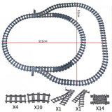 City Trains Train Track Rail Bricks Model Toy Soft Track Cruved Straight For Kids Gift Compatible All Brands Flexible Railway