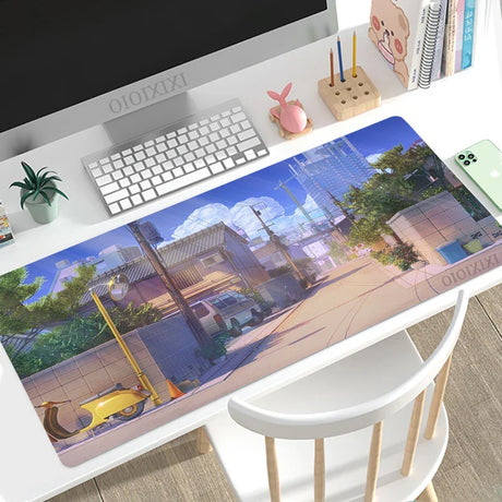 Mouse Pad Gaming Anime Street XL New HD Large Mousepad XXL keyboard pad Soft Natural Rubber Non-Slip Office Accessories Mice Pad