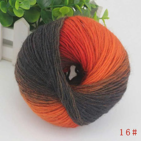 QJH 4Skeins Rainbow Soft Yarn 100% Wool Gradient Multi Color Yarn for Crocheting Knit DIY Hand Knitting Yarn 180m×4(196y×4,50g×4