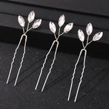 Bride Hairpins Wedding Hair Accessories Trendy Crystal U-shaped Alloy Hair Sticks Forks Girls Banquet Crowns Noiva Jewelry