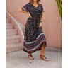 Plus Size Long Dress for Women 2024 Summer Beach Bohemian Dresses Oversized Female Clothing Elegant Vestido Casual Floral Skirt