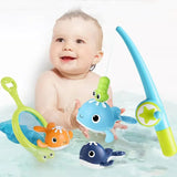 Cute Baby Bath Toy Kids Fishing Toy Set Magnetic Parent-child Interactive Game Swimming Pool Water Play Toy for Children Toddler