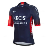 Ineos 2023 Men Short Sleeve Cycling Jersey Set Summer Bicicleta Clothing MTB Maillot Ropa Ciclismo Sportswear Blue Bicycle Suit