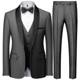 Men's British Style Slim Suit 3 Piece Set Jacket Vest Pants / Male Business Gentleman High End Custom Dress Blazers Coat  S-6XL