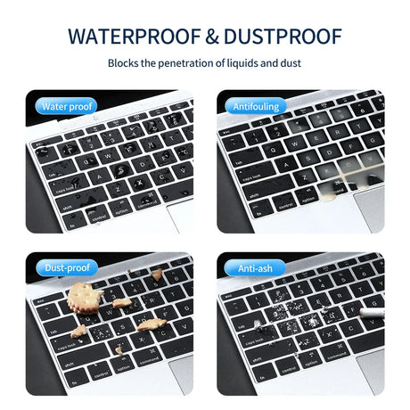 SmartDevil for MacBook Air 13 M1 2020 Pro 13 2016 2019 Keyboard Cover Protector Skin 0.13mm Dustproof Transparent Black US Enter