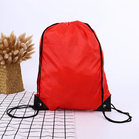 Riding Backpack Gym Drawstring Shoes Bag Clothes Backpacks WaterproofThicken Drawstring Belt Nylon Color Portable Sports Bag