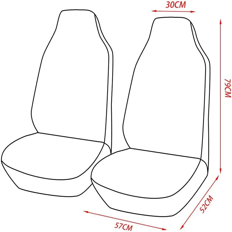 2pcs Front High Bucket Car Seat Covers Universal for Most Cars Sport Seat Protector for Peugeot 107 for 1983 Camaro for Twingo 3