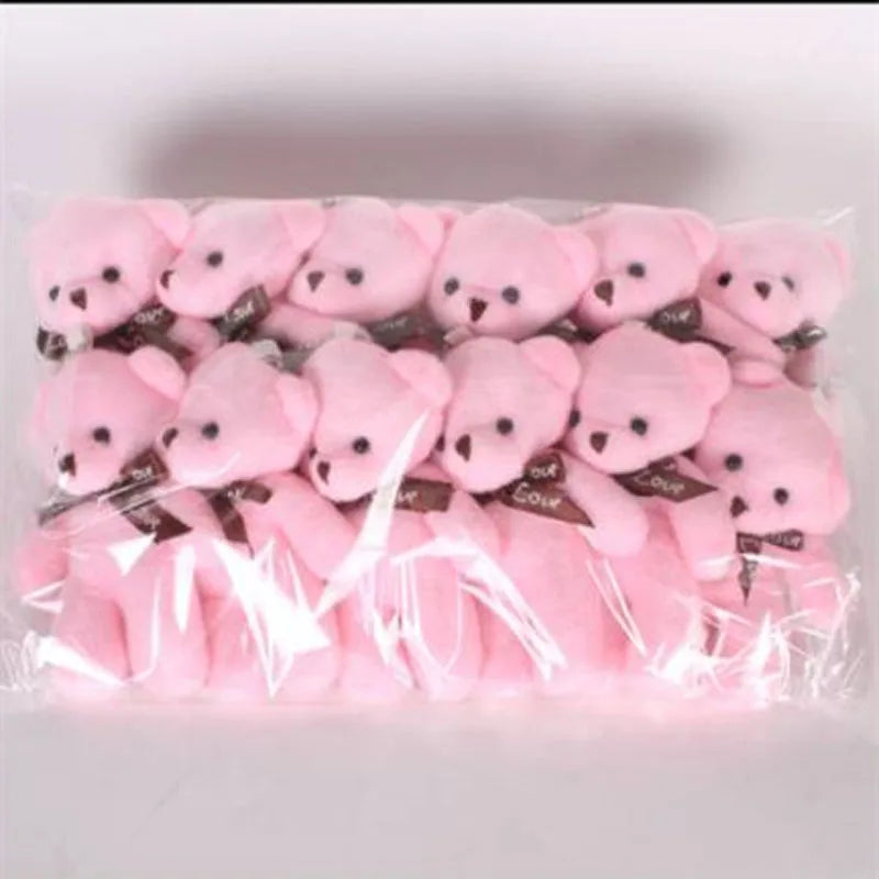 12Pcs/Lot Soft Stuffed Bear Plush Toys Mini Teddy Bear Dolls Toy Small Gift Party Wedding Keychain Bag Pendant Teddy Key Chain