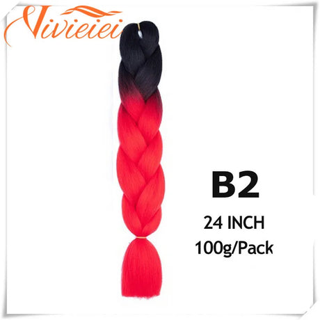 6 Pcs 24” Synthetic Braiding Hair Pink Jumbo Braids Hairstyles Purple Blue Blonde Ombre Hair Extensions For Women 100G/Pack