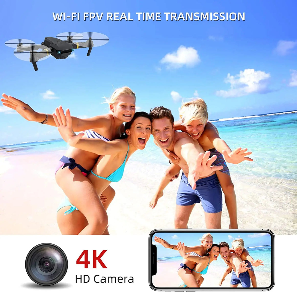 NEW E58 RC Drone WiFi FPV Altitude Hold Foldable Quadcopter with Battery 1080P 4K HD Camera RC Drone Helicopter Drone Gift Toys