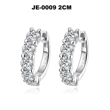 Smyoue 18k 3cttw Moissanite Hoop Earring for Women 4mm Stones D Color Sparkling Created Diamond Earring 100% 925 Sterling Silver