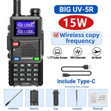 UV-5RH Pro Max 15W Air Band Walkie Talkie Wirless Copy Frequency Tri Power Type-C NOAA Long Range Baofeng 5RM Ham Two Way Radio