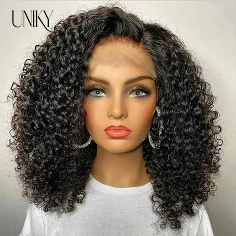 Wigs Human Hair Jerry Curly Lace Front Wig 13x4 Transparent Lace Wig For Women 4x4 Closure Wig Short Bob Human Hair Wig 8-14inch