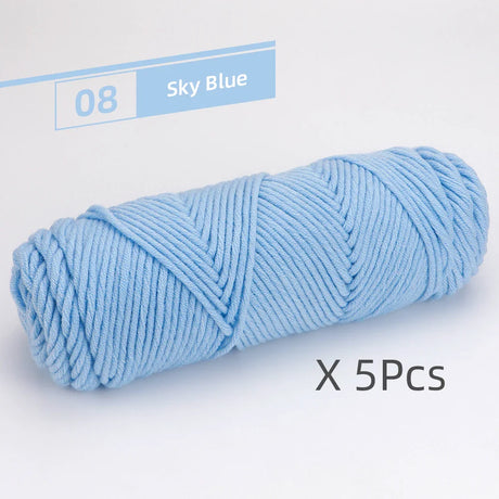 5 Pcs Cotton Select Yarn 17.63oz/500g, Light Worsted Thick Yarn For Knitting Baby Wool Crochet Scarfcoat Sweater Weave Thread